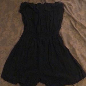Black ruffled romper